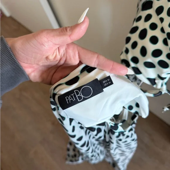 PatBO Black and White Polka Dot Dress